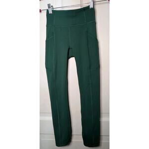 Lululemon Women's Invigorate High Rise Crop Everglade Leggings Size 0 Yoga(756)